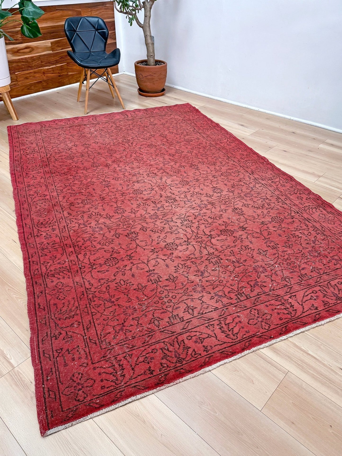 6x9 handmade vintage rug with rich character, ideal for kitchen, bedroom, living room, or dining room – available from the best rug shop in San Mateo, SF Bay Area with free shipping.