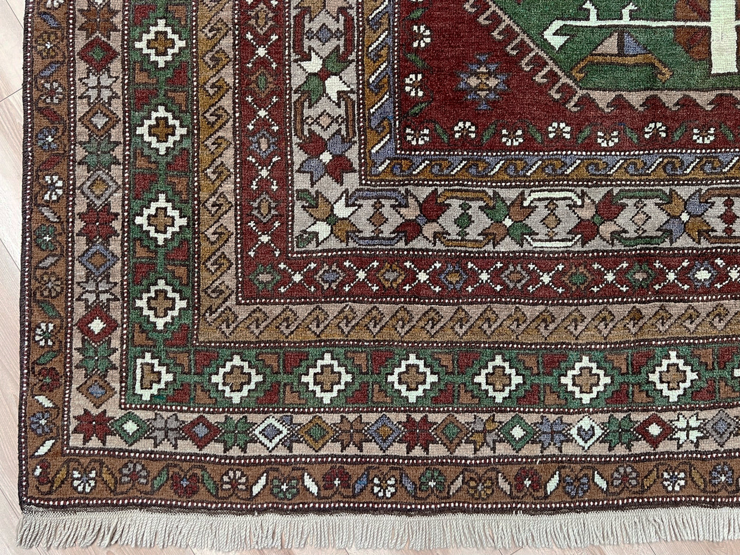 rustic brown earthy kars kurdish vintage rug 7x10 chestnut brown field geometric tribal anatolian wool rug 1970s indigo rugs san francisco bay area