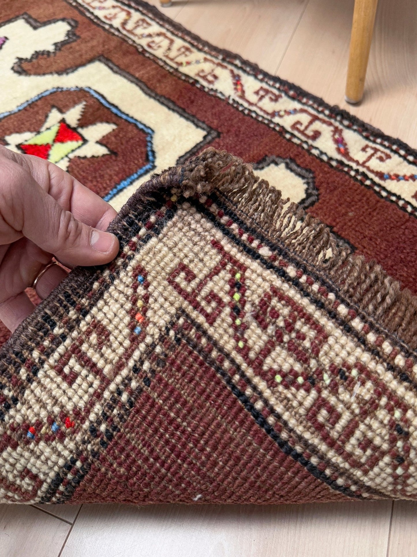 20x40 handmade small wool rug for bathroom bedroom kitchen under the desk. Turkish rug shop san francisco bay area. Free shipping.