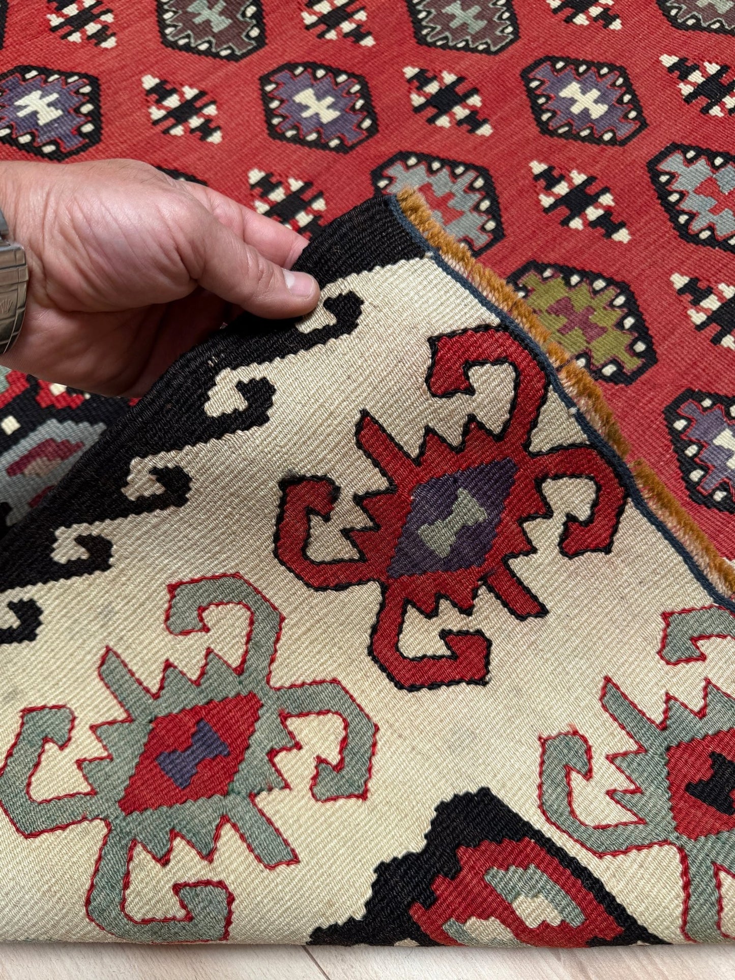 Pirot Kilim • Vintage European Flatweave Rug (7'3"x10'2")