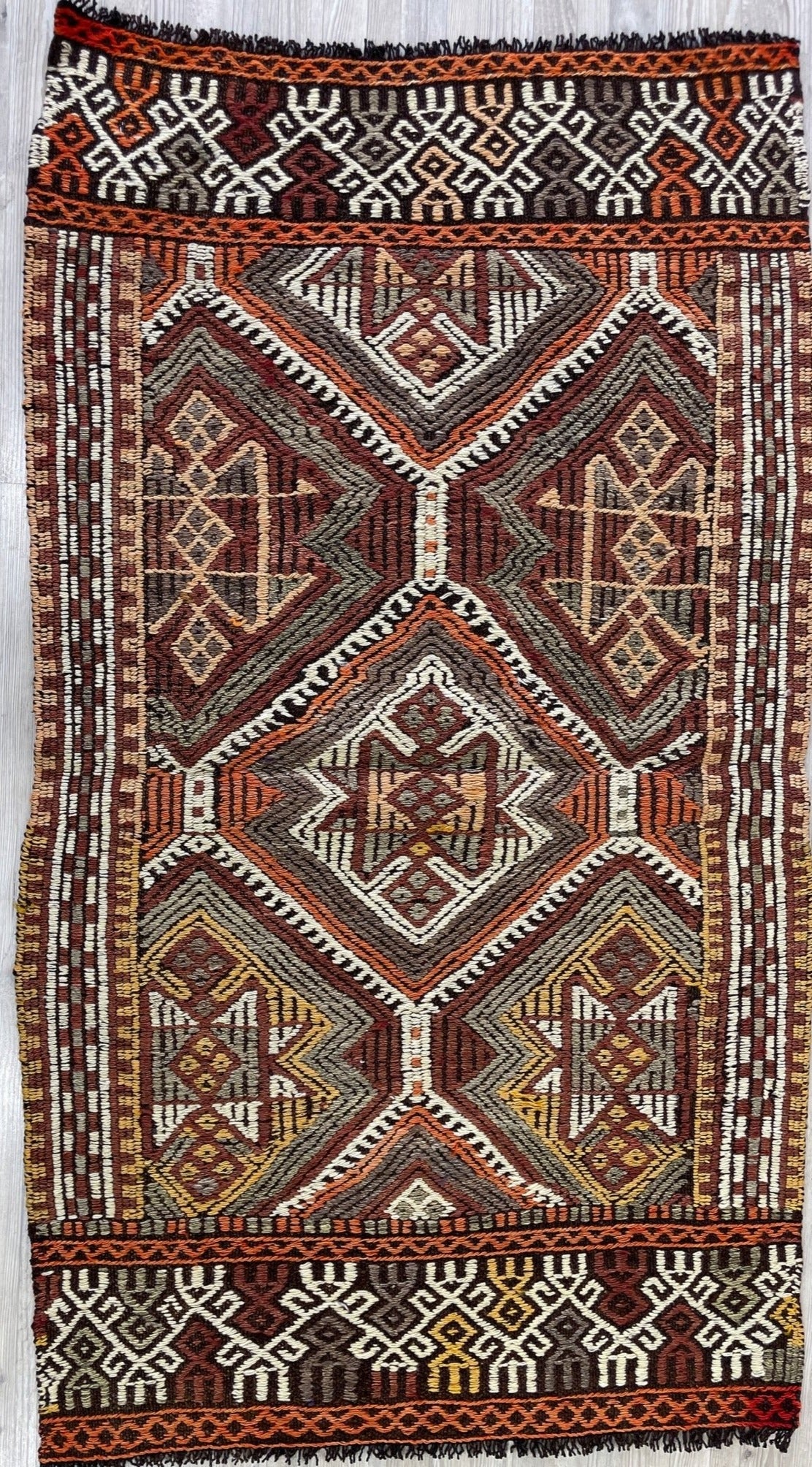 Small Klim Rug,vintage Door Mat,hand Made Turkish Rug,flat Woven