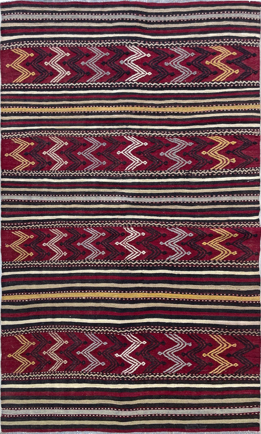 Burgundy 5x7 Canakkale Vintage turkish kilim flatweave rug shop San Francisco bay area. oriental wool rug store Buy vintage kilim rug online free shipping