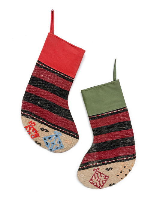 Christmas Stockings • A Second Life for Vintage Turkish Kilims (Set of 2)