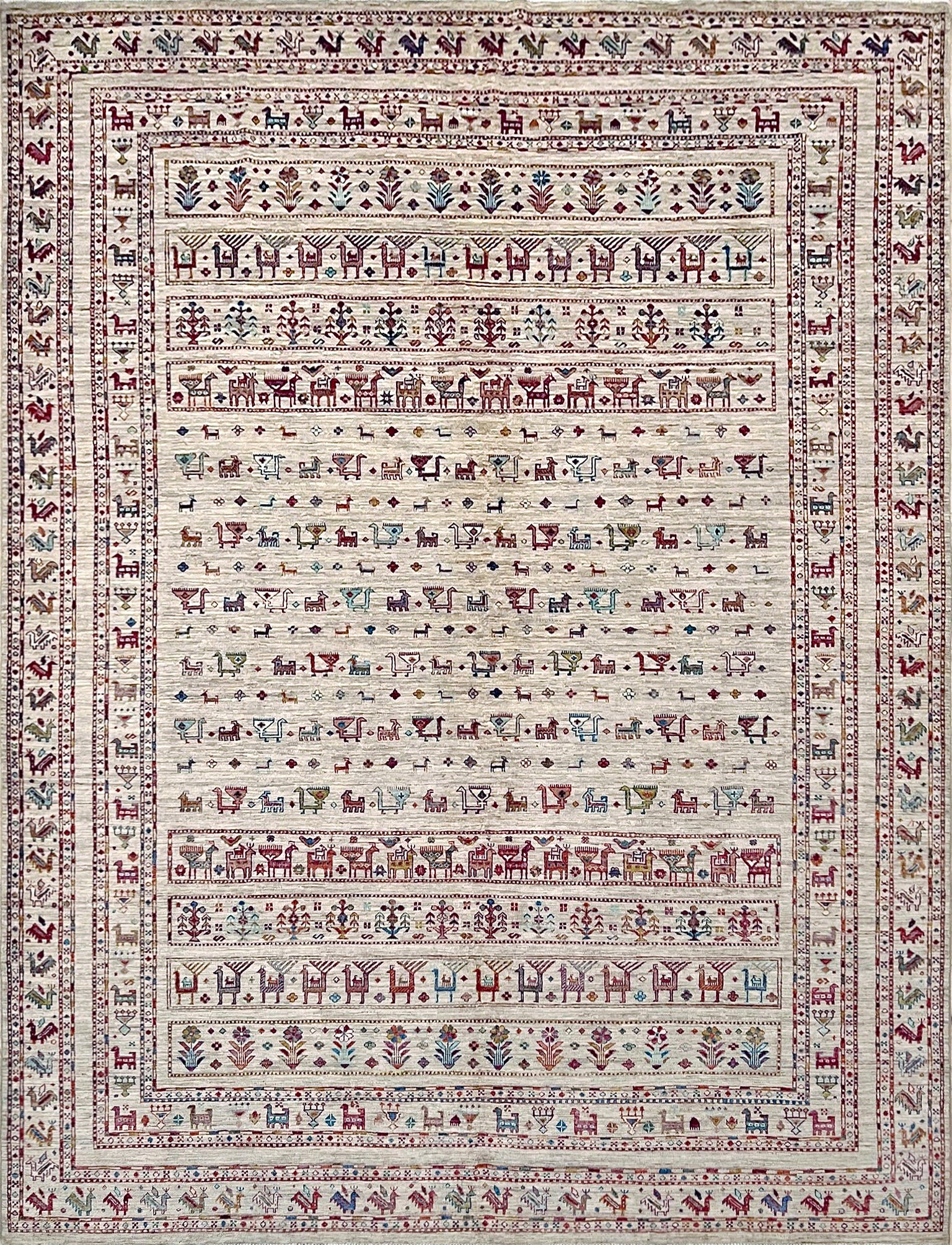 9x12 Khorjin Minimalistic Tribal Handmade Wool Orienta Rug shop San Francisco Bay Area. Buy Handmade Wool Large rug online