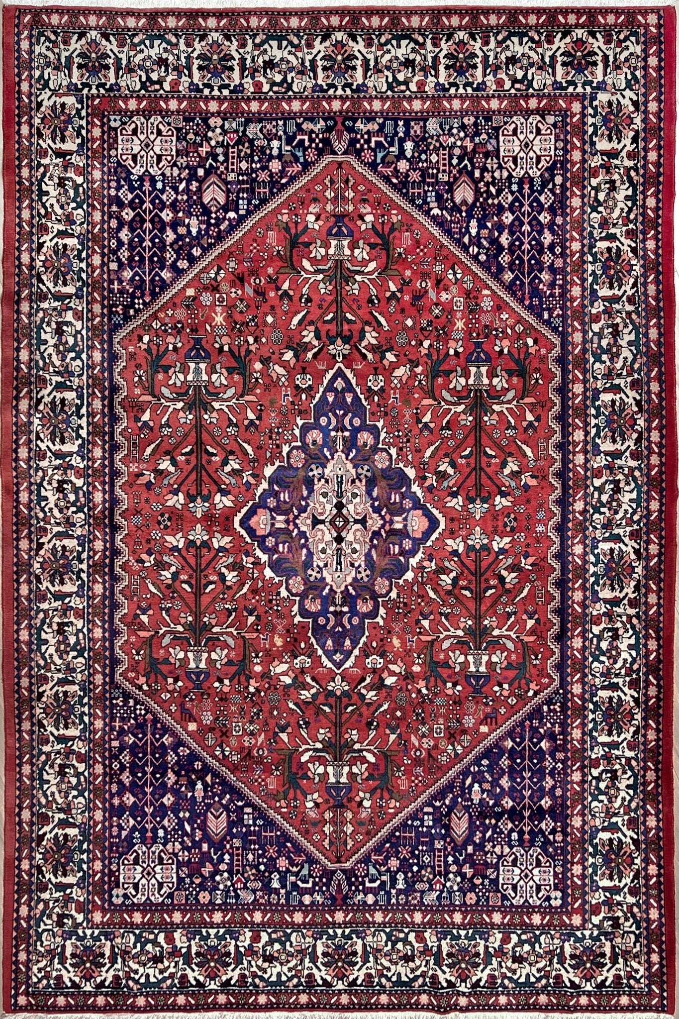 Abadeh 7x10 red navy vintage floral tribal persian rug shop san francisco bay area free shipping