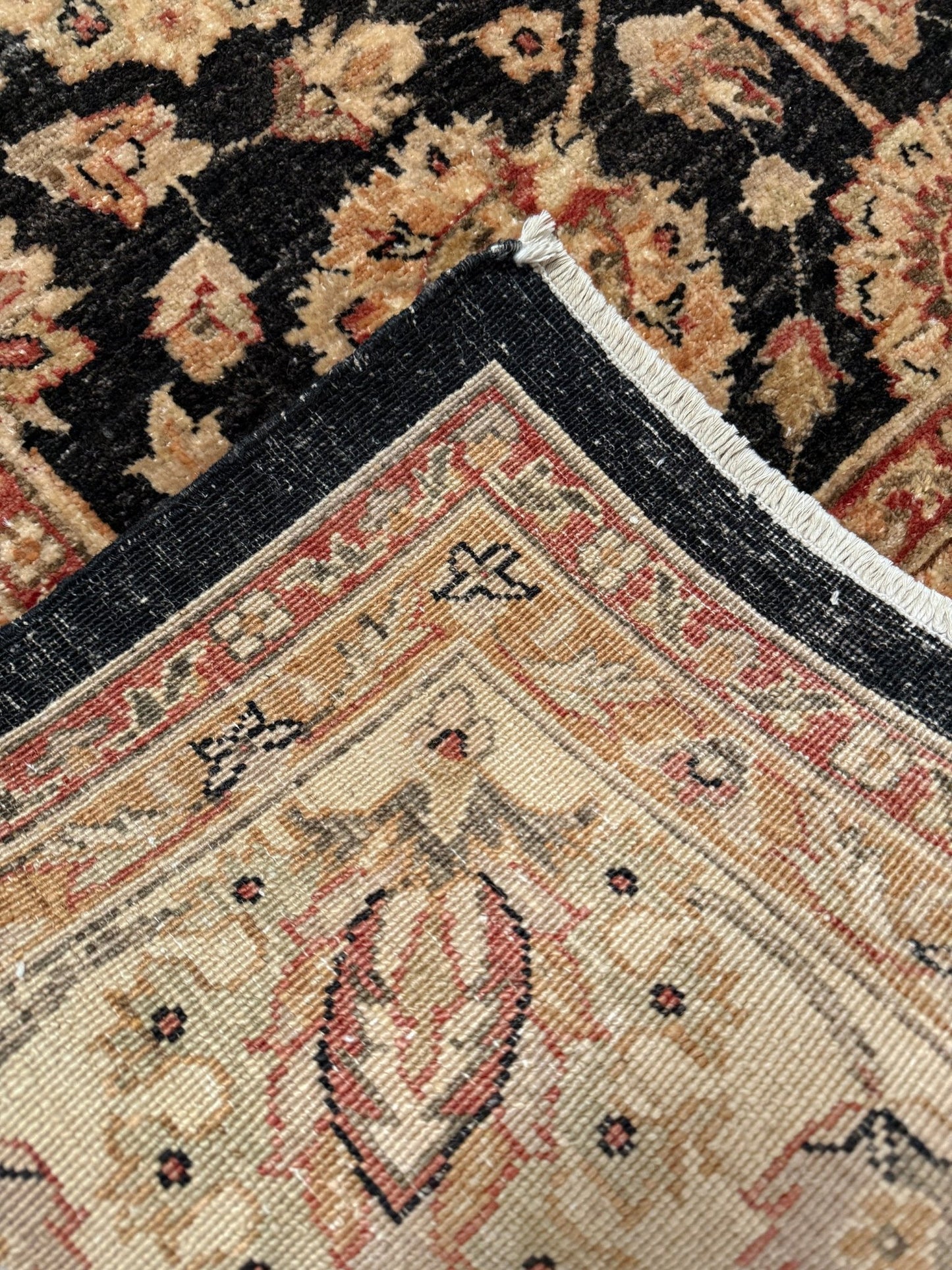 Handmade 8x10 Turkish Oushak Floral  Rug – Espresso Brown & Ivory – Best Rug Shop in Burlingame, SF Bay Area – Vintage-Inspired, High-Quality Wool Rug for Bedroom, Living Room, Dining Room – Free Shipping.