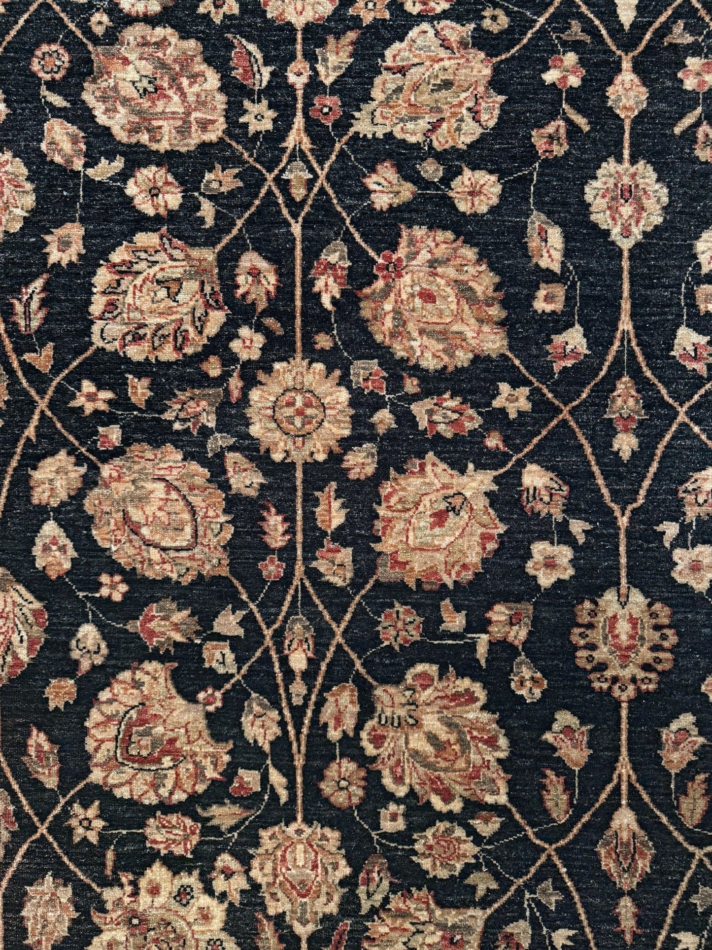 Handmade 8x10 Turkish Oushak Floral  Rug – Espresso Brown & Ivory – Best Rug Shop in Burlingame, SF Bay Area – Vintage-Inspired, High-Quality Wool Rug for Bedroom, Living Room, Dining Room – Free Shipping.