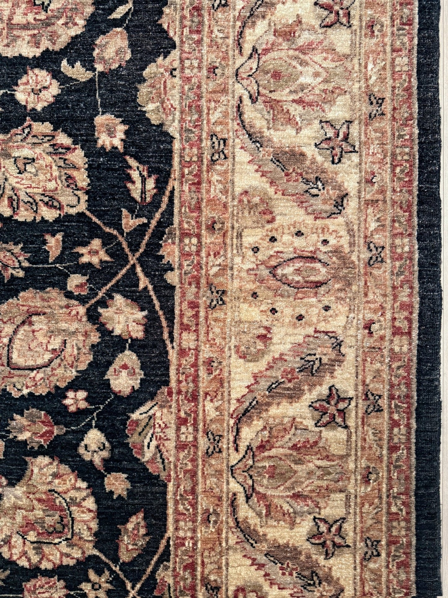 Handmade 8x10 Turkish Oushak Floral  Rug – Espresso Brown & Ivory – Best Rug Shop in Burlingame, SF Bay Area – Vintage-Inspired, High-Quality Wool Rug for Bedroom, Living Room, Dining Room – Free Shipping.