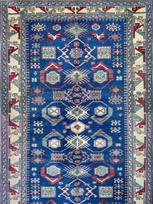 5x7 kars blue vintage turkish rug san francisco bay area oriental rug shop palo alto berkeley blue turkish rug shopping