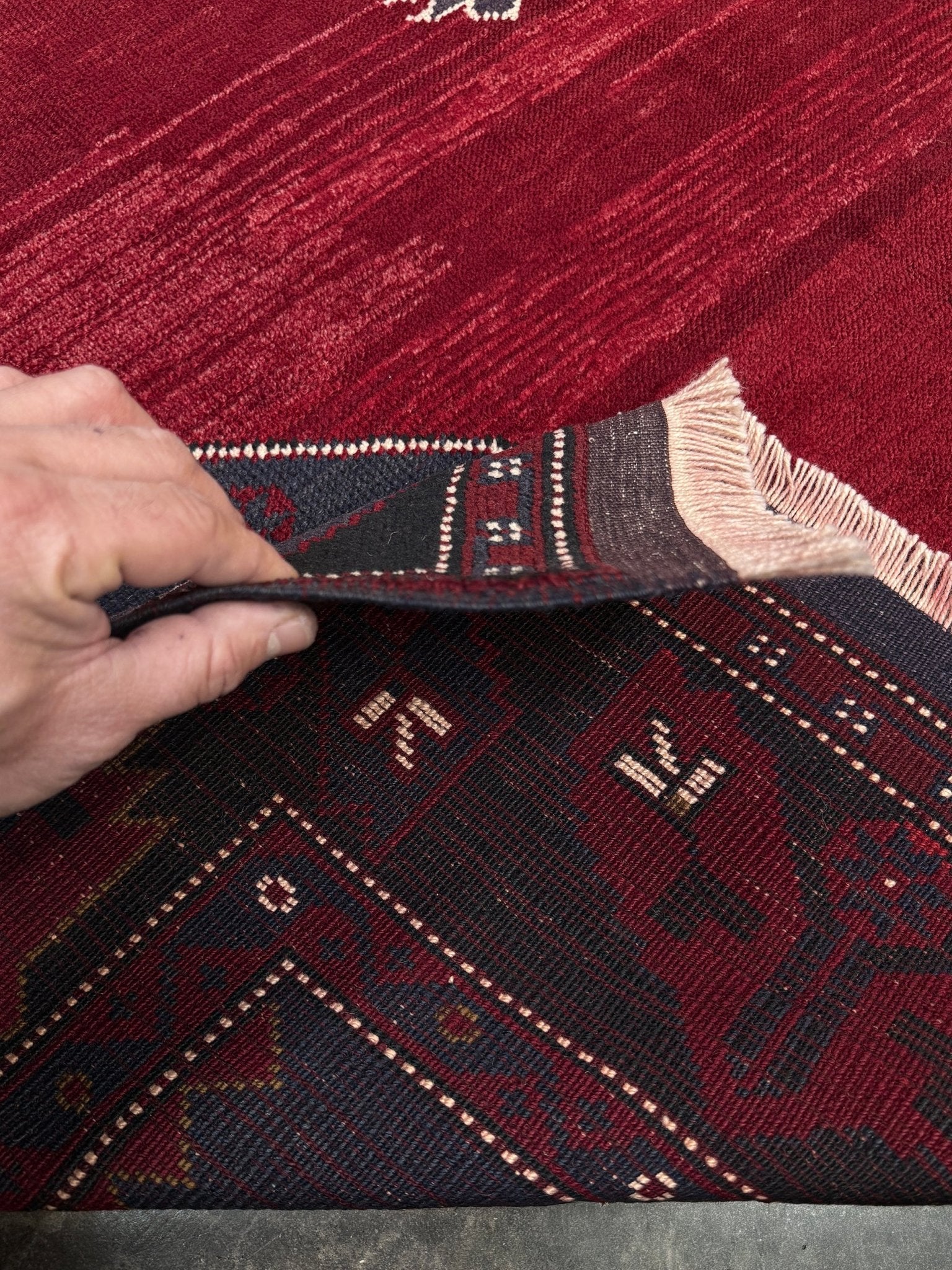 Antique kiz bergama turkish rug 6x8 deep madder red field indigo clue medallion anatolian village rug 1920s indigo rugs san francisco bay area