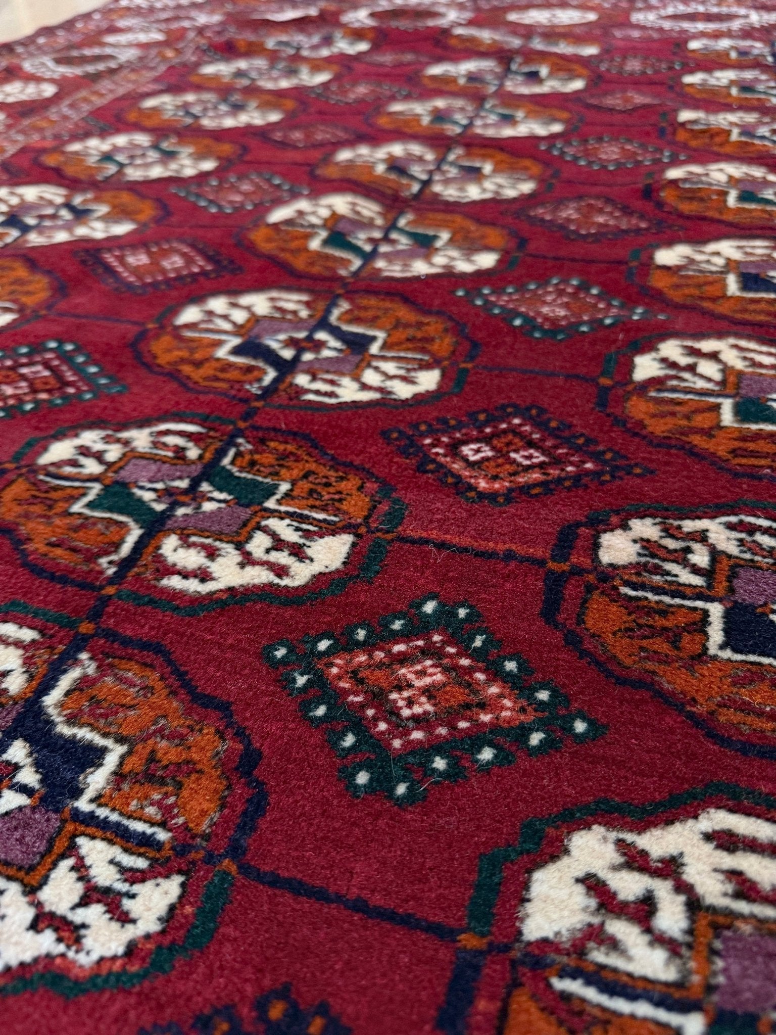 4x6 red purple bukhara handmade vintage turkmen scatter accent rug shop san mateo sf bay area. Rug for living room bedroom nursery study. Best handmade rug shop. Buy rug online free shipping.