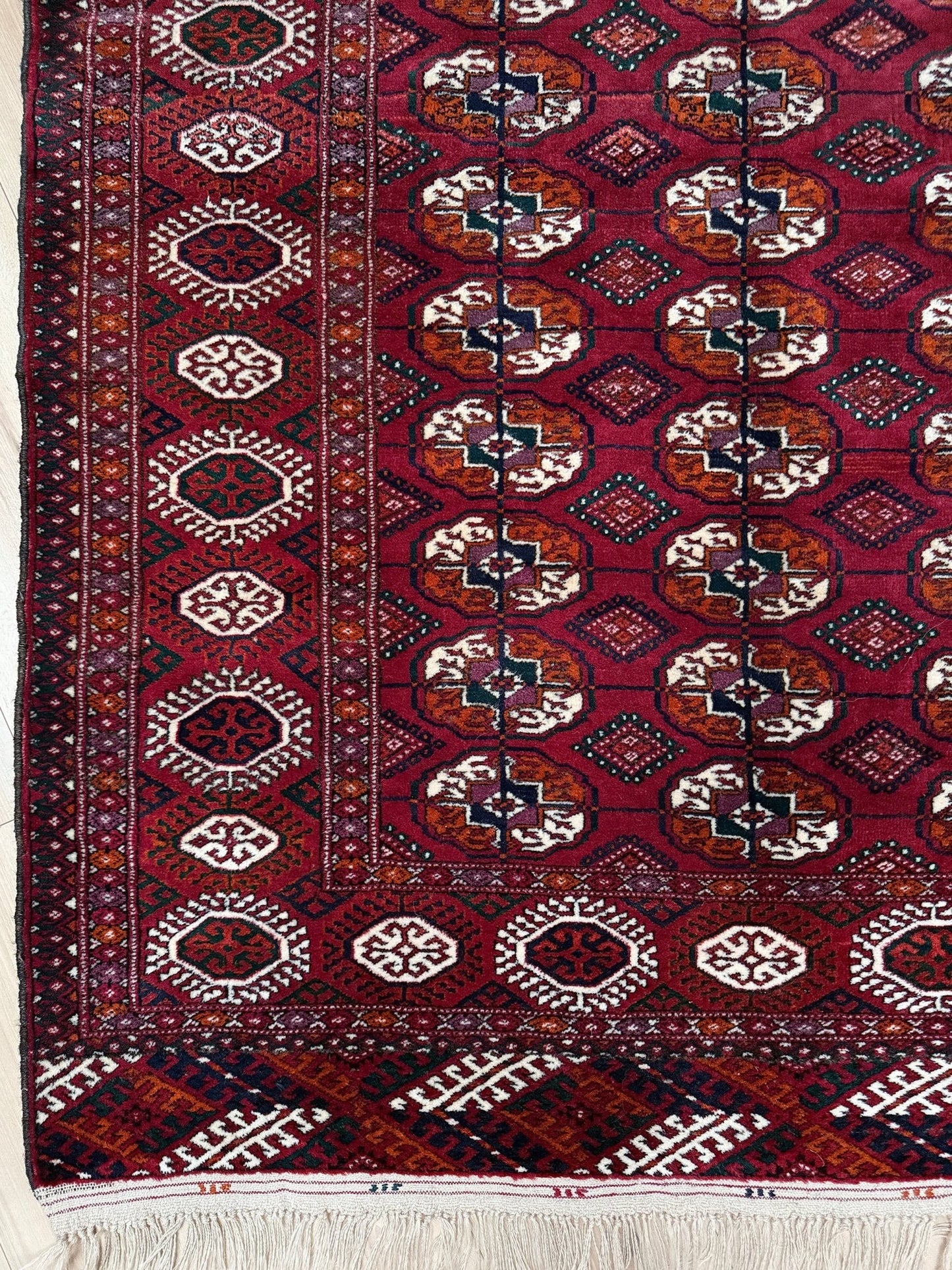 4x6 red purple bukhara handmade vintage turkmen scatter accent rug shop san mateo sf bay area. Rug for living room bedroom nursery study. Best handmade rug shop. Buy rug online free shipping.