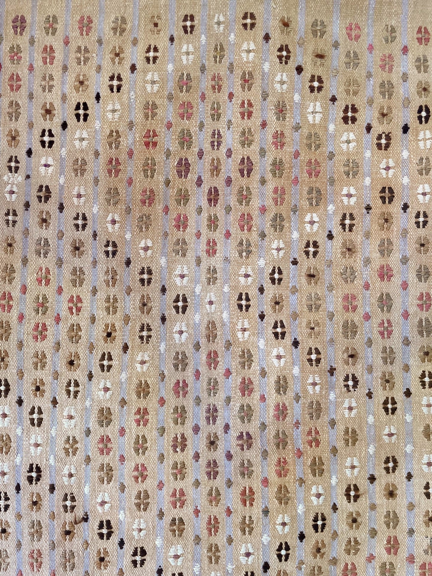 Malatya Embroidered Kilim • Vintage Turkish Flatweave Runner Rug (3'5"x10')