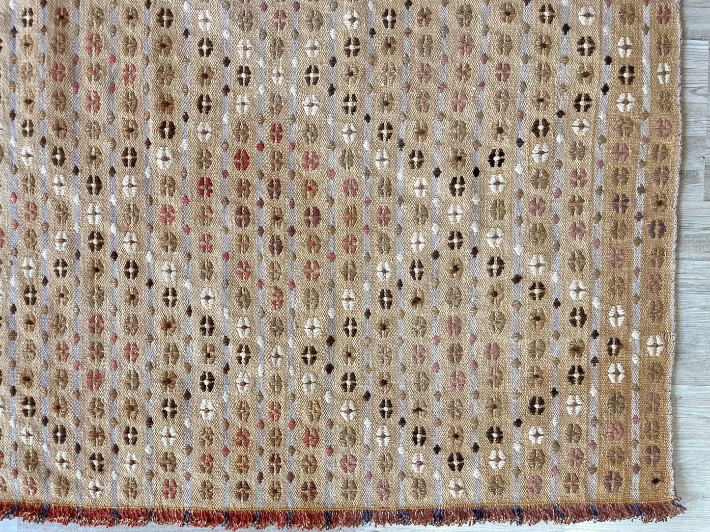 Malatya Embroidered Kilim • Vintage Turkish Flatweave Runner Rug (3'5"x10')