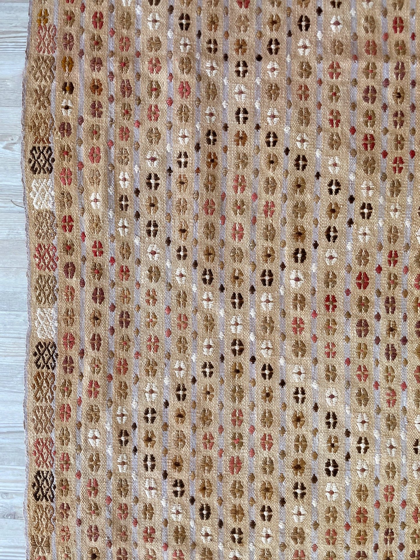 Malatya Embroidered Kilim • Vintage Turkish Flatweave Runner Rug (3'5"x10')