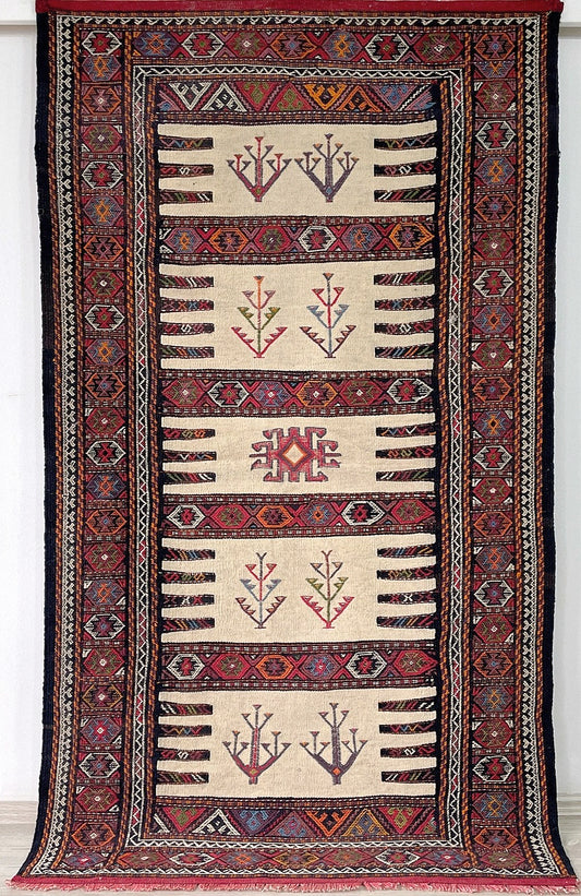 3x5 Kochan handmade wool vintage persian kilim flatweave rug shop san francisco bay area. Buy handmade rug online free shipping USA Canada.