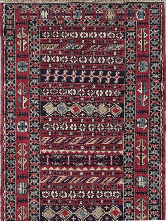 2x6 Rahrah persian soumak kilim rug. Oriental rug shop san francisco bay area.