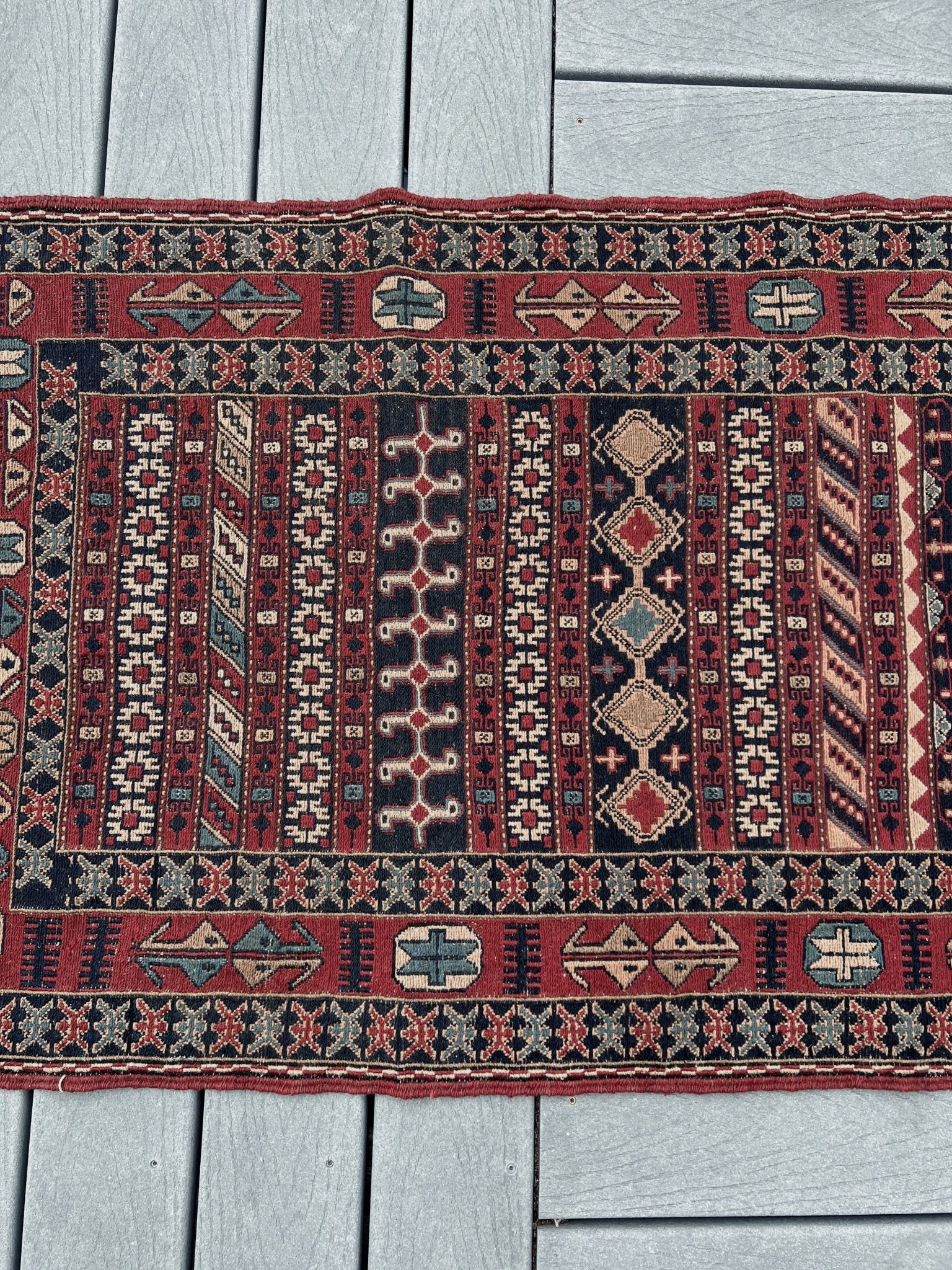 2x6 Rahrah persian soumak kilim rug. Oriental rug shop san francisco bay area.