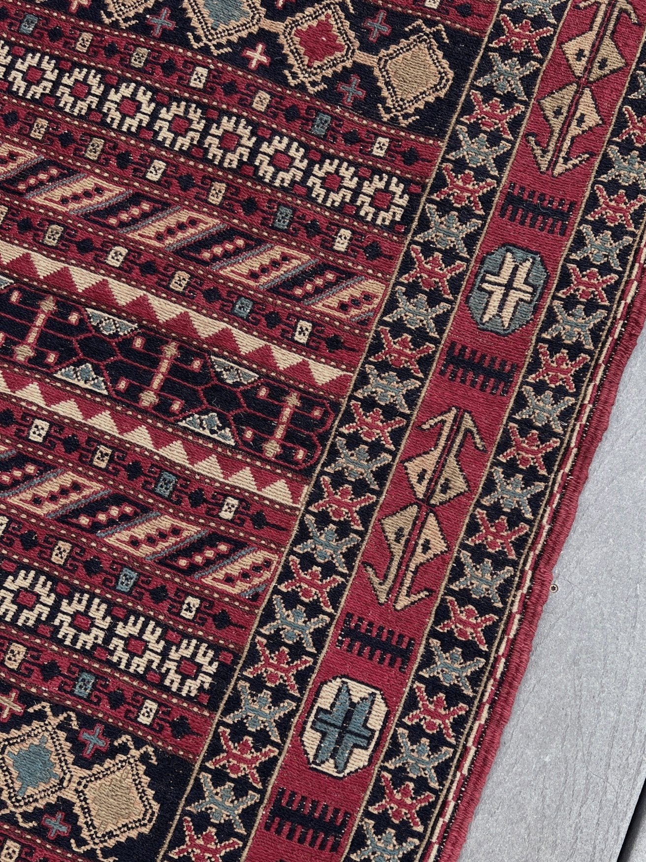 2x6 Rahrah persian soumak kilim rug. Oriental rug shop san francisco bay area.