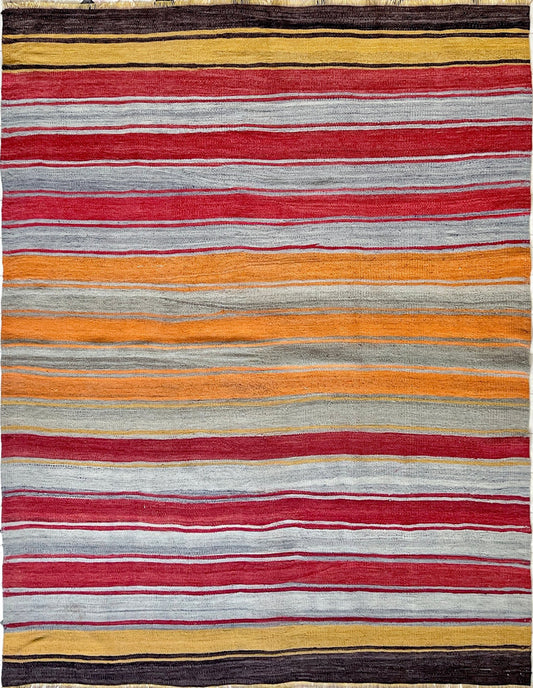 5x7 Navajo style Colorful Striped Turkish Rug. Flat weave Anatolian Kilim Rug. Vintage Rug store Berkeley Palo Lato. Oriental rug store los altos, los gatos Palo alto. Buy rug online free shipping to canada USA california rug shopping. 