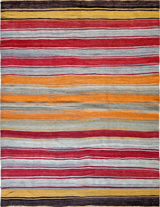 5x7 Navajo style Colorful Striped Turkish Rug. Flat weave Anatolian Kilim Rug. Vintage Rug store Berkeley Palo Lato. Oriental rug store los altos, los gatos Palo alto. Buy rug online free shipping to canada USA california rug shopping. 