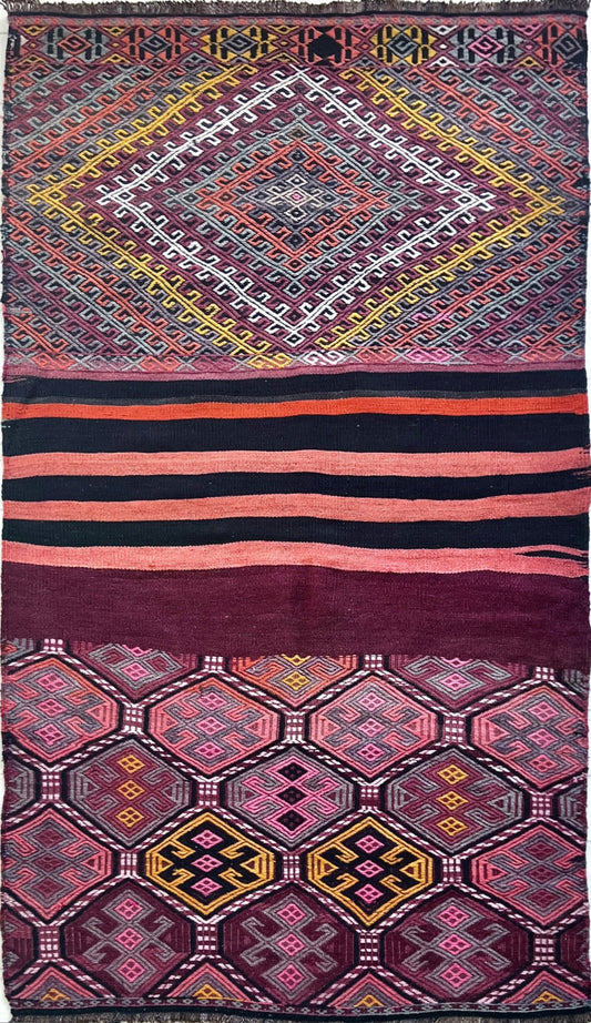 3X5 Kars turkish kilim rug shop berkeley, san francisco bay area, palo alto. Handmade wool small rug