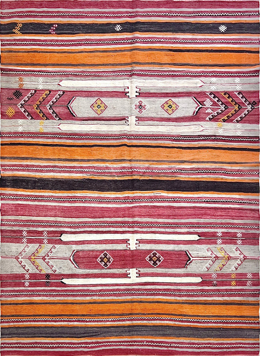 5x7 Sivas Kilim Anatolian Vintage Turkish Rugs for living room bedroom kitchen dining. Handmade Flatweave shop San Francisco Berkeley. Buy Rugs Online free shipping to Canada Toronto California.