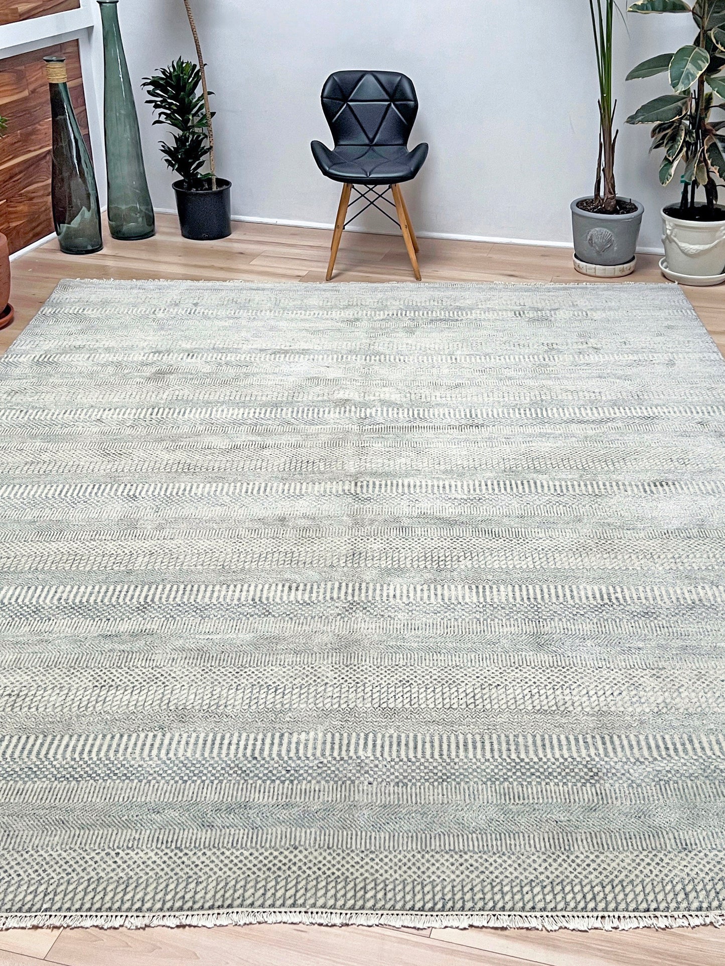 Savannah minimalist modern wool handmade rug. 8x10 Large area rug. Oriental rug store modern rug shop San Francisco Bay Area.