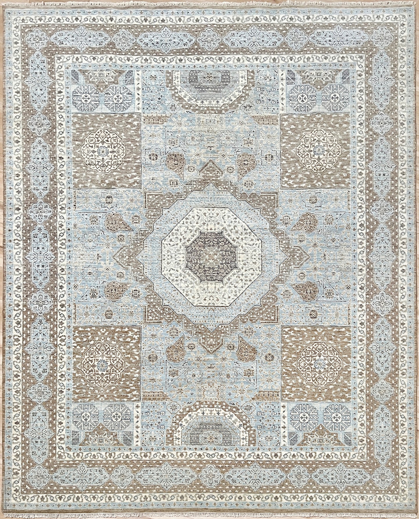 8x10 Blue handmade mamluk rug. Oriental rug shop san francisco bay area. Buy wool carpet online free shipping USA Canada.