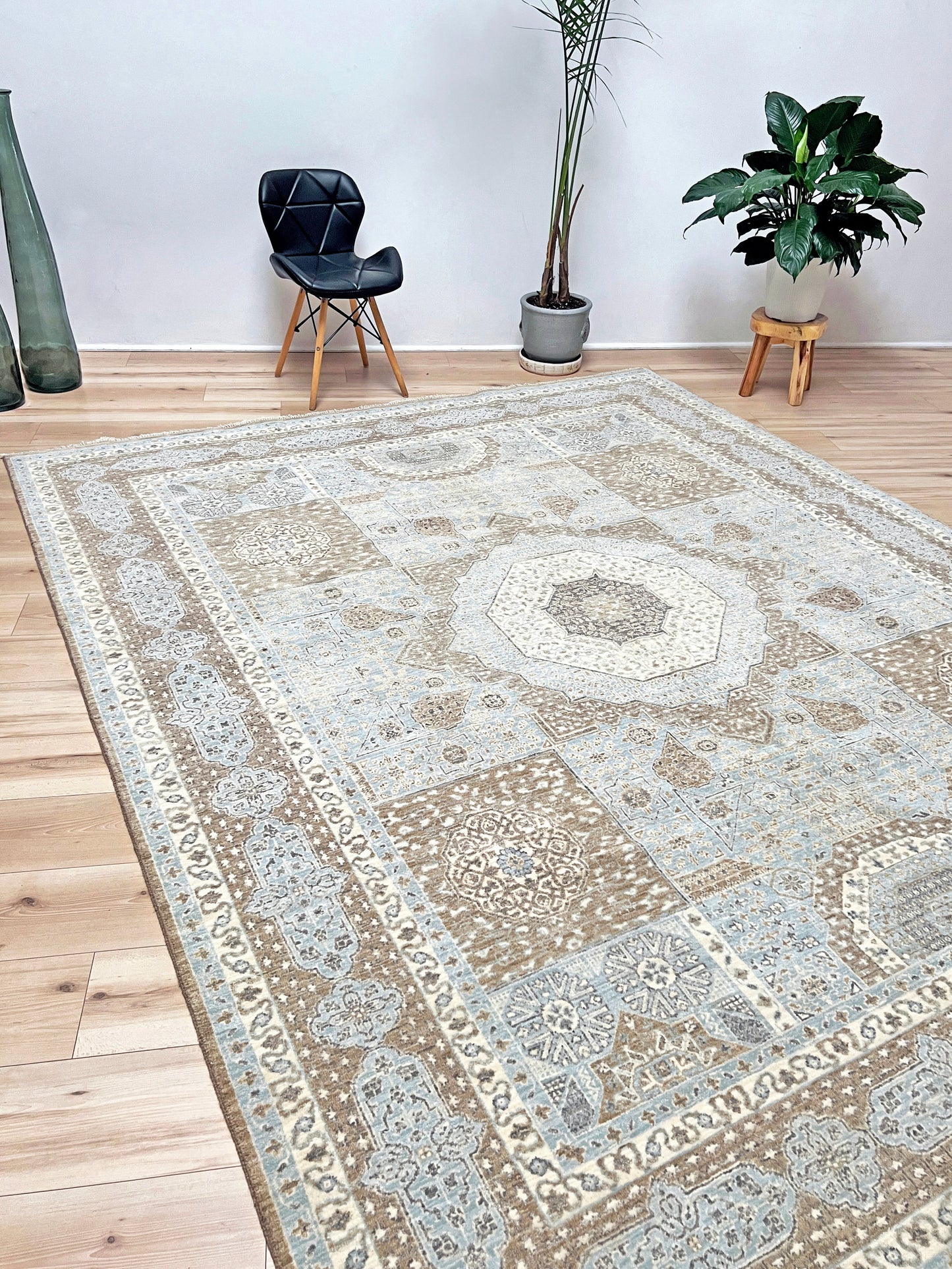 8x10 Blue handmade mamluk rug. Oriental rug shop san francisco bay area. Buy wool carpet online free shipping USA Canada.