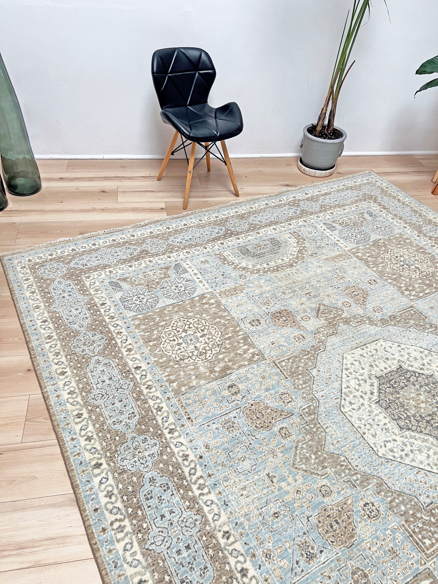 8x10 Blue handmade mamluk rug. Oriental rug shop san francisco bay area. Buy wool carpet online free shipping USA Canada.