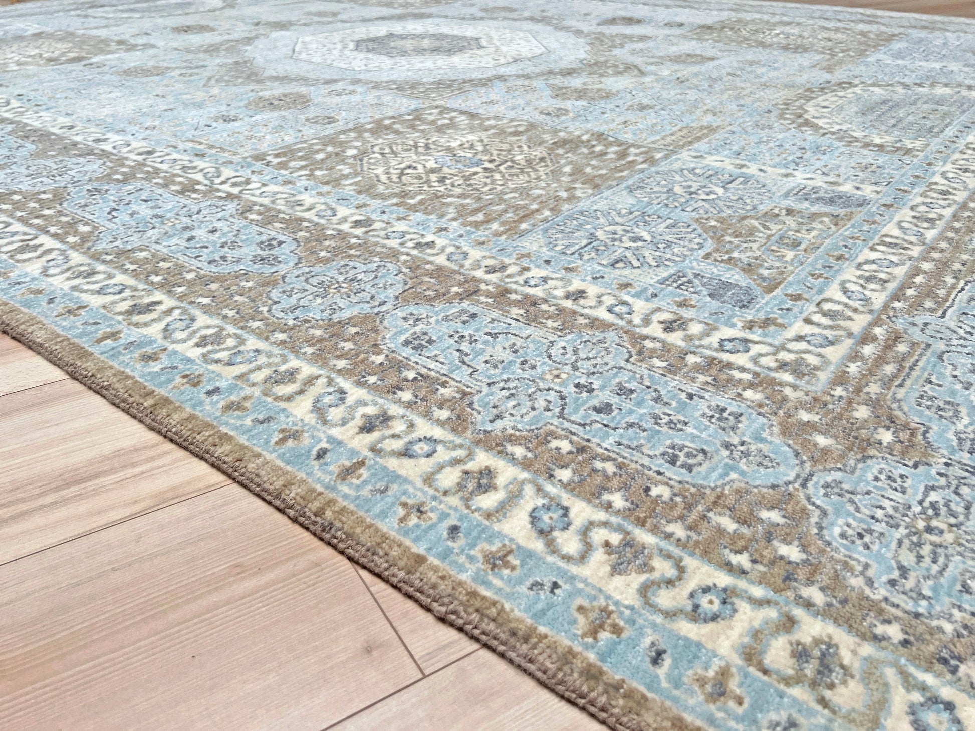 8x10 Blue handmade mamluk rug. Oriental rug shop san francisco bay area. Buy wool carpet online free shipping USA Canada.