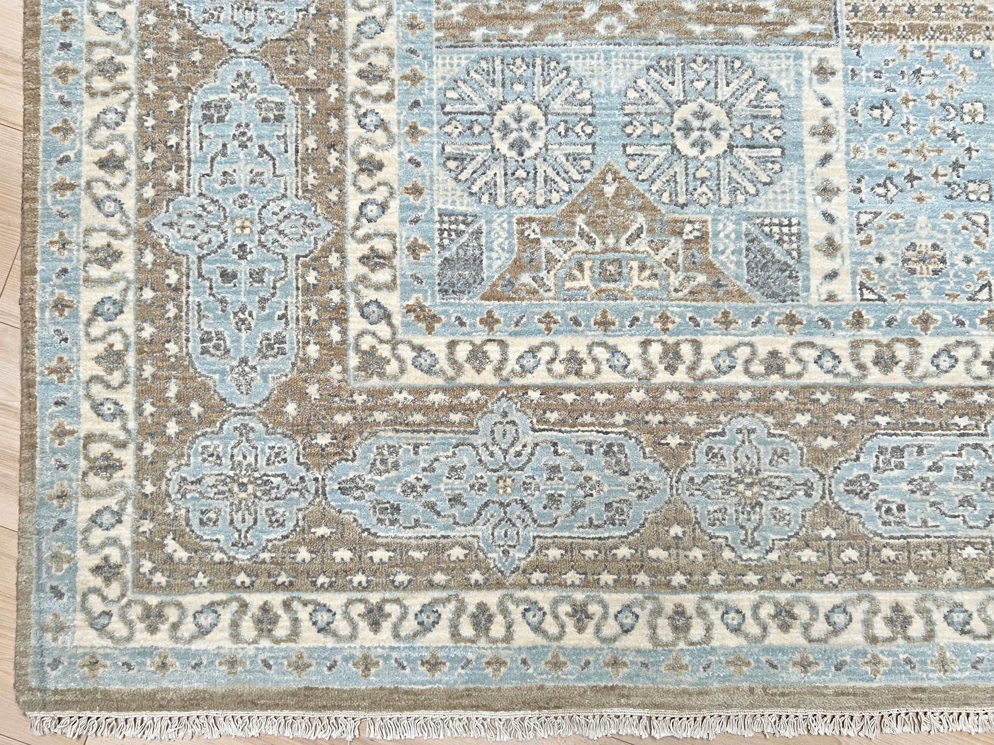 8x10 Blue handmade mamluk rug. Oriental rug shop san francisco bay area. Buy wool carpet online free shipping USA Canada.