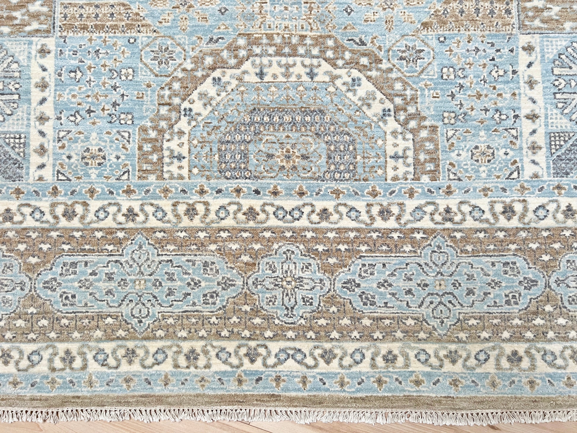 8x10 Blue handmade mamluk rug. Oriental rug shop san francisco bay area. Buy wool carpet online free shipping USA Canada.