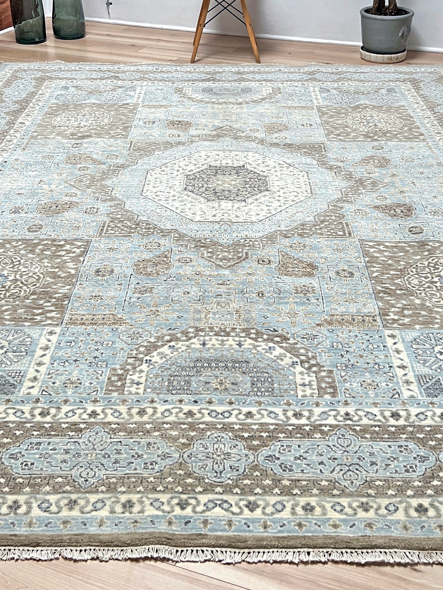 8x10 Blue handmade mamluk rug. Oriental rug shop san francisco bay area. Buy wool carpet online free shipping USA Canada.