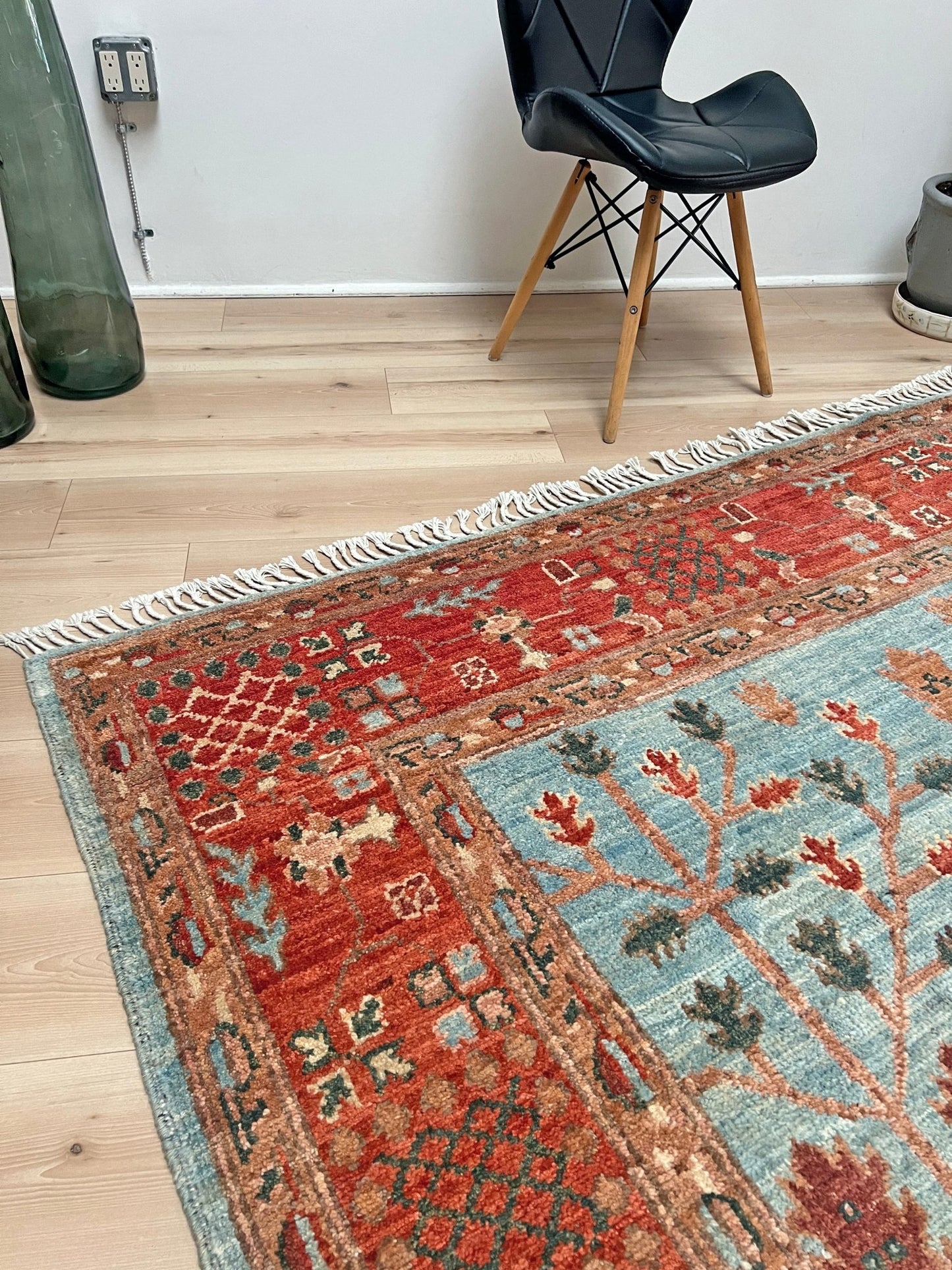 Oushak Tree Indian Handmade Rug. Wool Extra large 8x10 rug for living room, bedroom. Oriental Rug store San Francisco Bay area. Buy handmade wool rug online free shipping USA Canada.