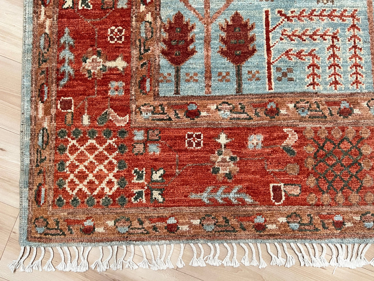 Oushak Tree Indian Handmade Rug. Wool Extra large 8x10 rug for living room, bedroom. Oriental Rug store San Francisco Bay area. Buy handmade wool rug online free shipping USA Canada.