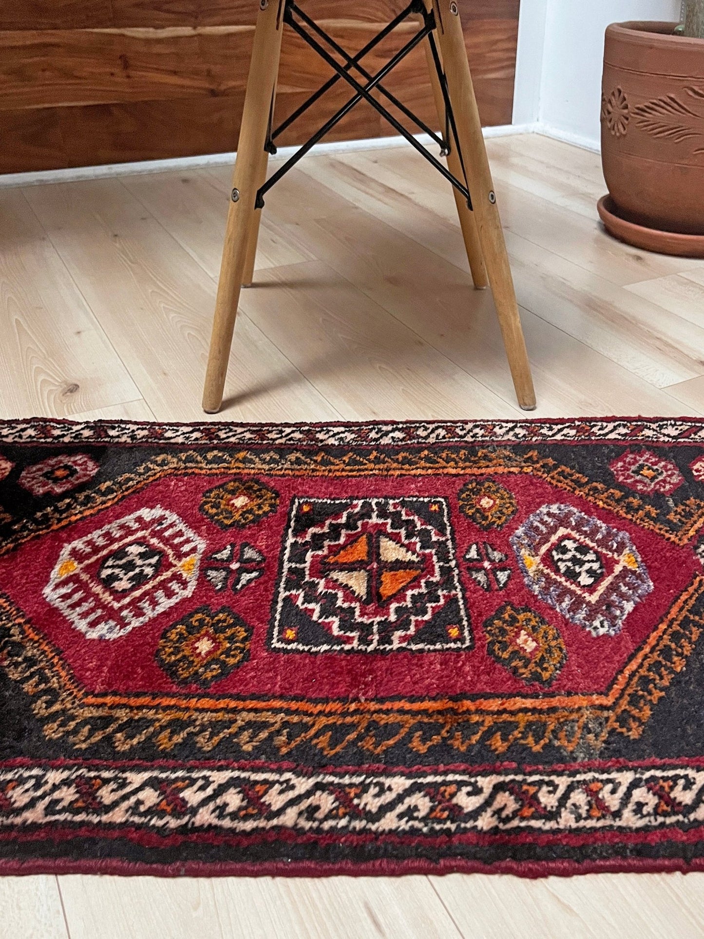 Red Black 2x3 handmade smalll wool rıg for kitchen entry under the desk bathroom bedroom Turkish mini rug free shipping