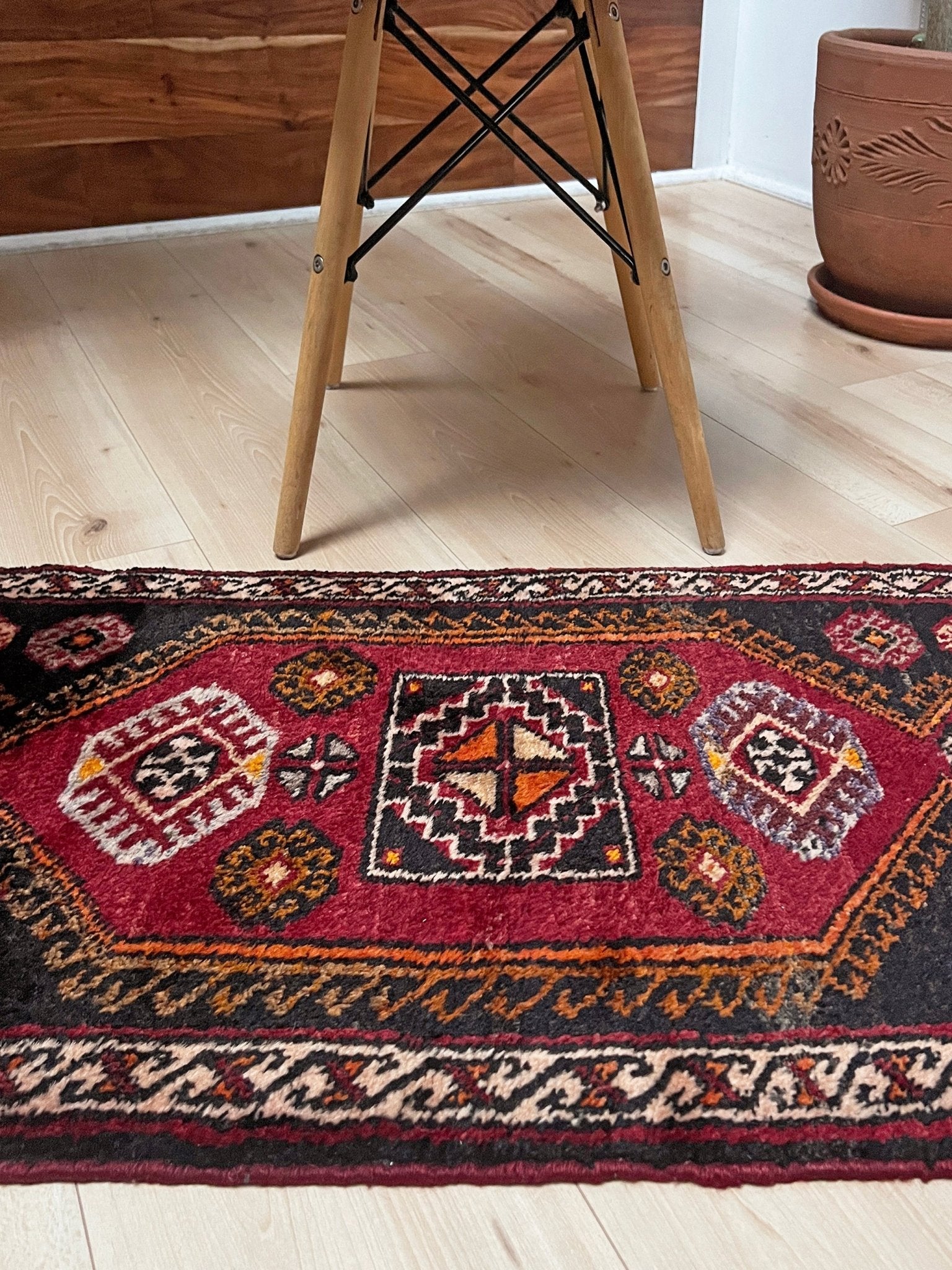 Red Black 2x3 handmade smalll wool rıg for kitchen entry under the desk bathroom bedroom Turkish mini rug free shipping