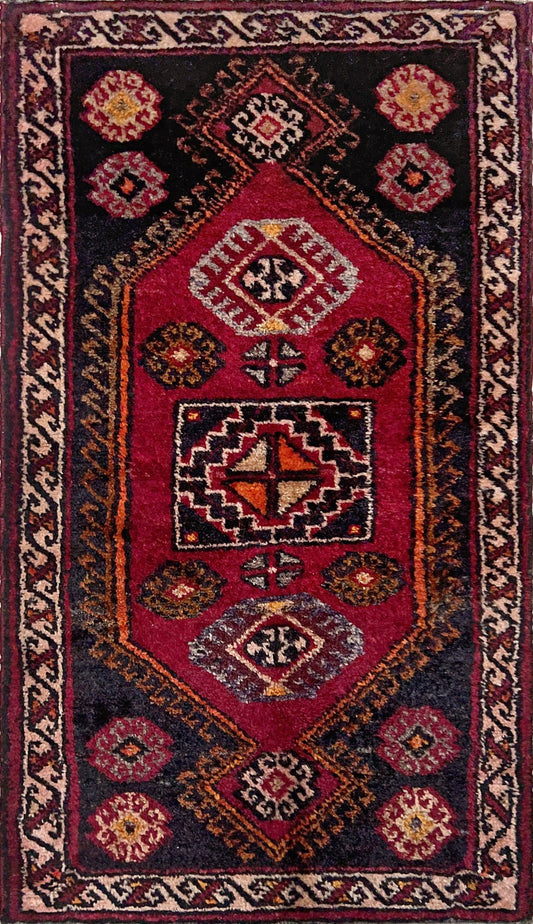 Red Black 2x3 handmade smalll wool rıg for kitchen entry under the desk bathroom bedroom Turkish mini rug free shipping