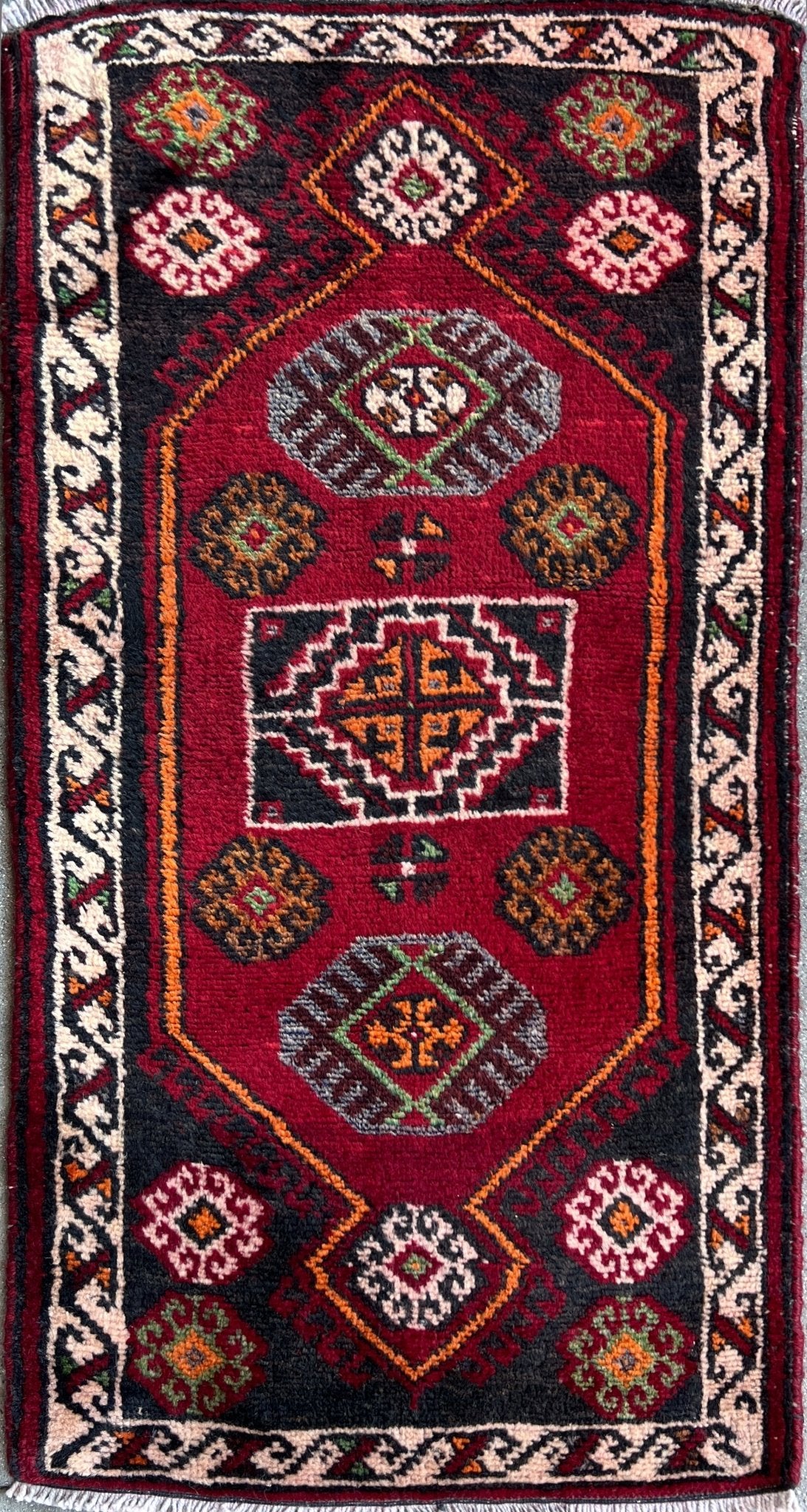 Red Black 2x3 handmade smalll wool rıg for kitchen entry under the desk bathroom bedroom Turkish mini rug free shipping