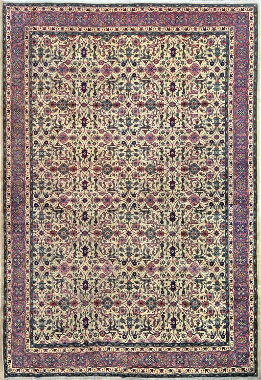 Kemaliye beige handmade turkish rug. 7x9 perfect size for living room bedroom dining. Handmade wool luxury rug shop san francisco bay area. Free shipping. 