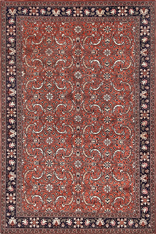 6x9 salmon navy kayseri turkish rug shop palo alto. Handmade luxury wool rug shop san francisco bay area