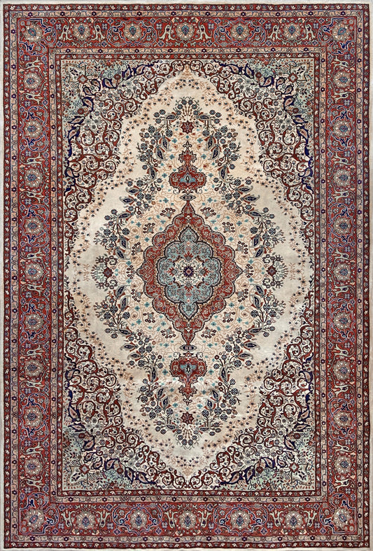 Red beige 6x9 turkish area rug shop sf bay area. Floral Handmade traditional floral wool rug shop palo alto berkeley