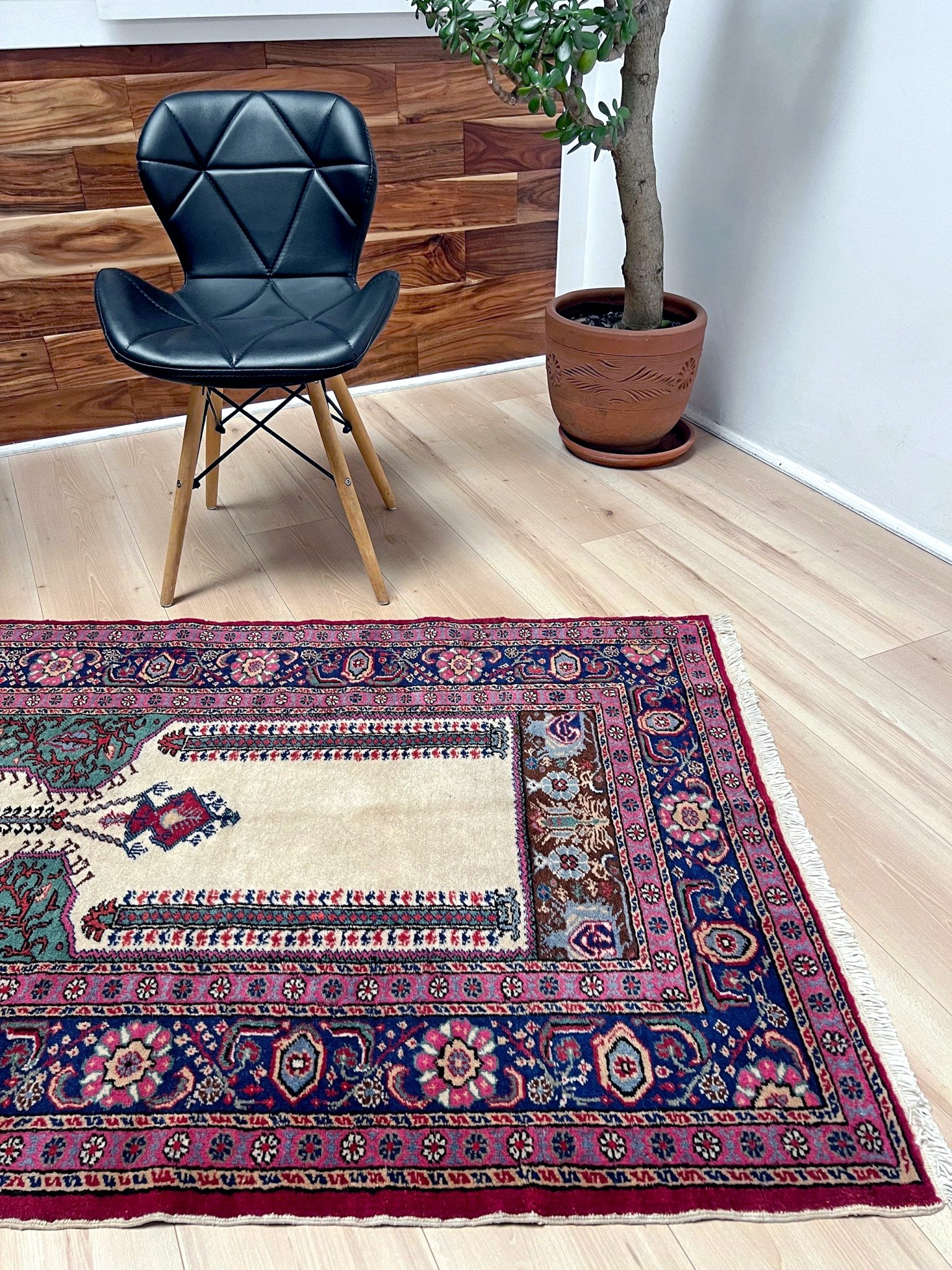 3x5 Turkish Kayseri scatter rug with prayer design, featuring a white ground, tulip pink and and a candle motif in the niche. Colors include baby blue, teal, and brown. Handmade from top-quality handspun Turkish wool, vibrant. Available at the best prices in the San Francisco Bay Area at Indigo Rugs, specializing in all handmade rugs.