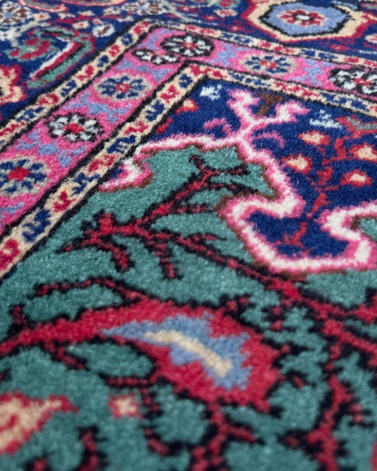 3x5 Turkish Kayseri scatter rug with prayer design, featuring a white ground, tulip pink and and a candle motif in the niche. Colors include baby blue, teal, and brown. Handmade from top-quality handspun Turkish wool, vibrant. Available at the best prices in the San Francisco Bay Area at Indigo Rugs, specializing in all handmade rugs.