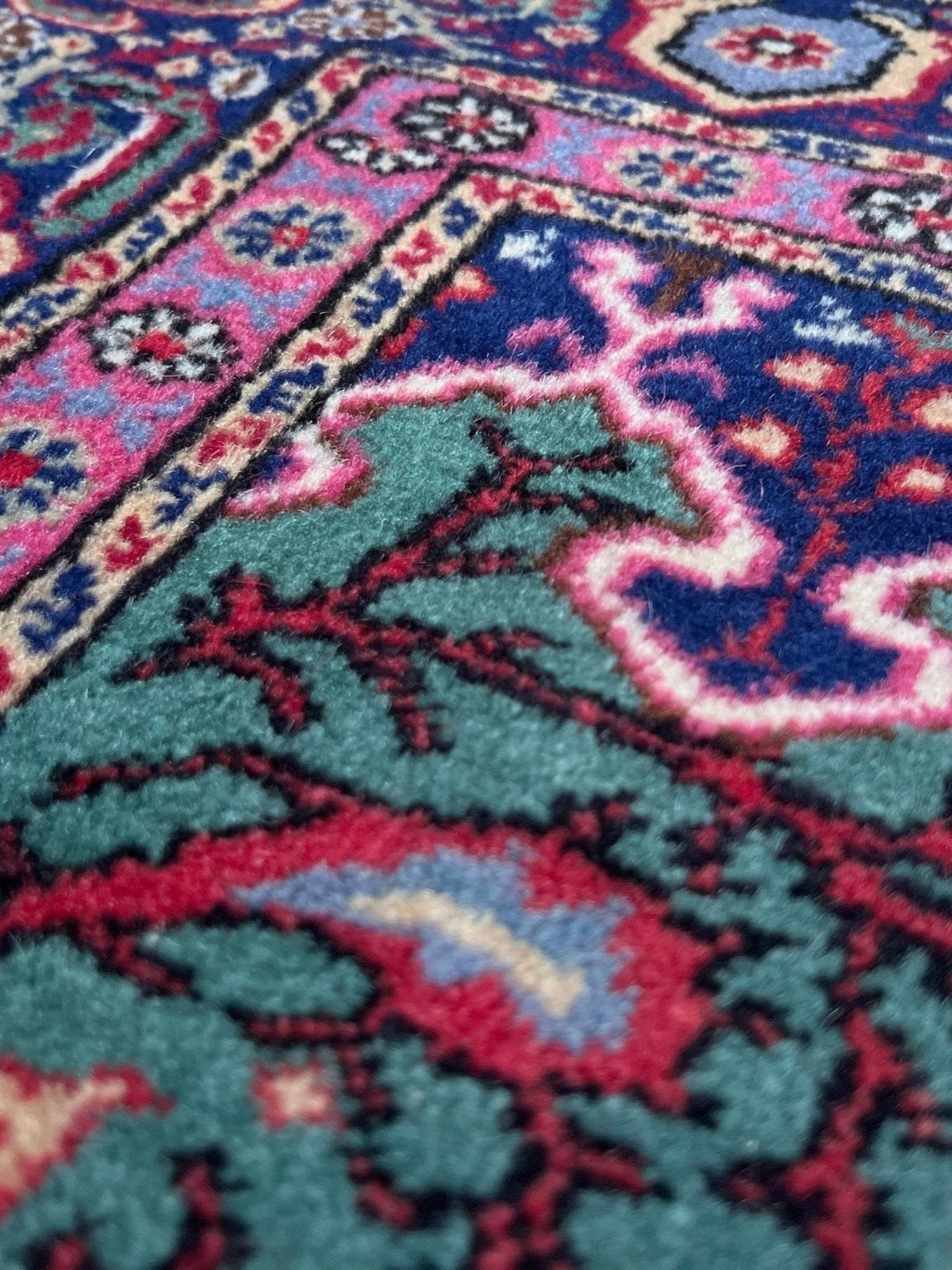 3x5 Turkish Kayseri tulip pink scatter rug with prayer design, featuring a white ground. Handmade wool, vibrant. Available in the San Francisco Bay Area