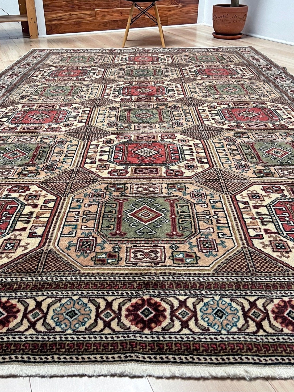 Kayseri geometric panel design turkish rug shop san francisco bay area. Handmade wool rug free shipping affordable rug.