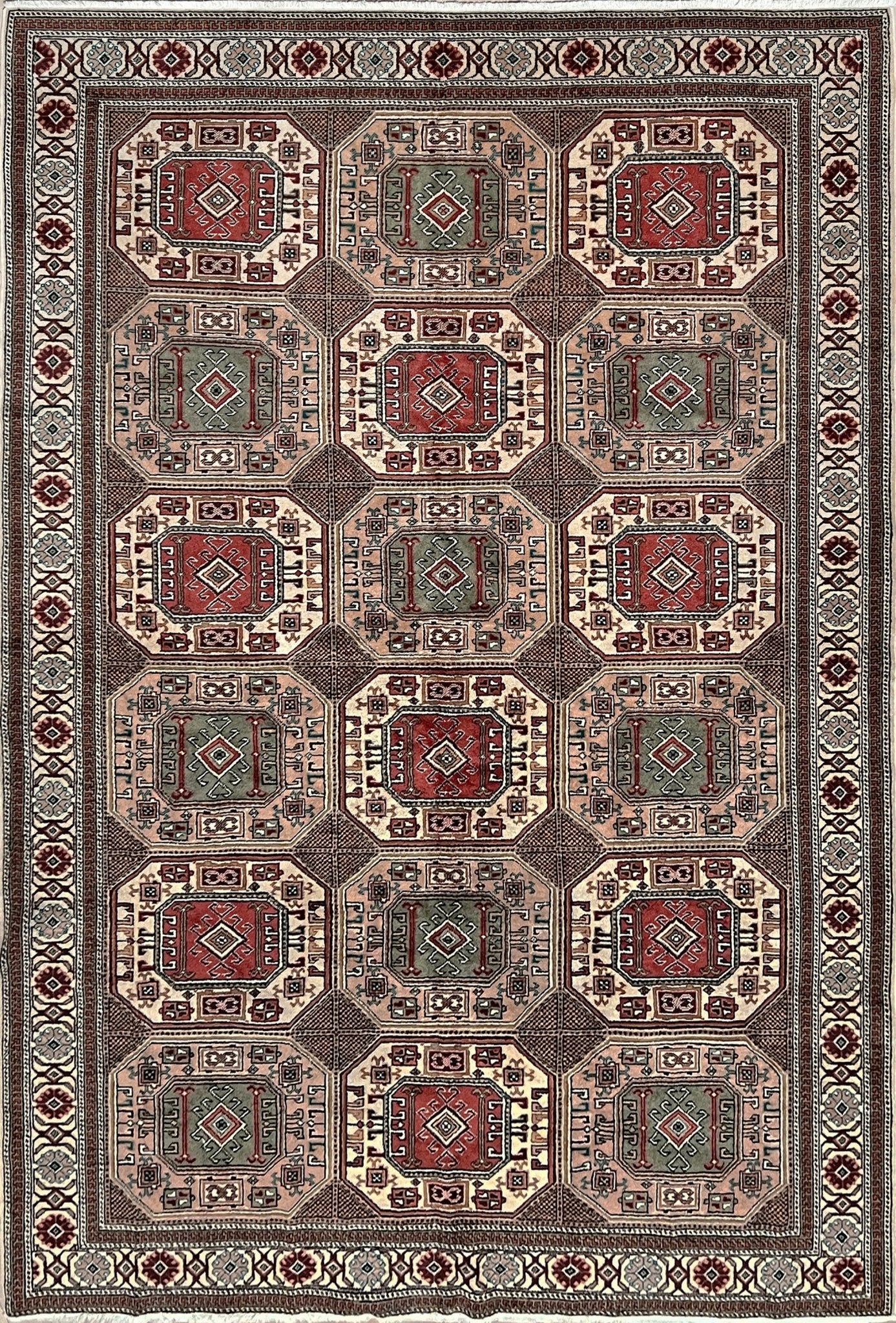 Kayseri geometric panel design turkish rug shop san francisco bay area. Handmade wool rug free shipping affordable