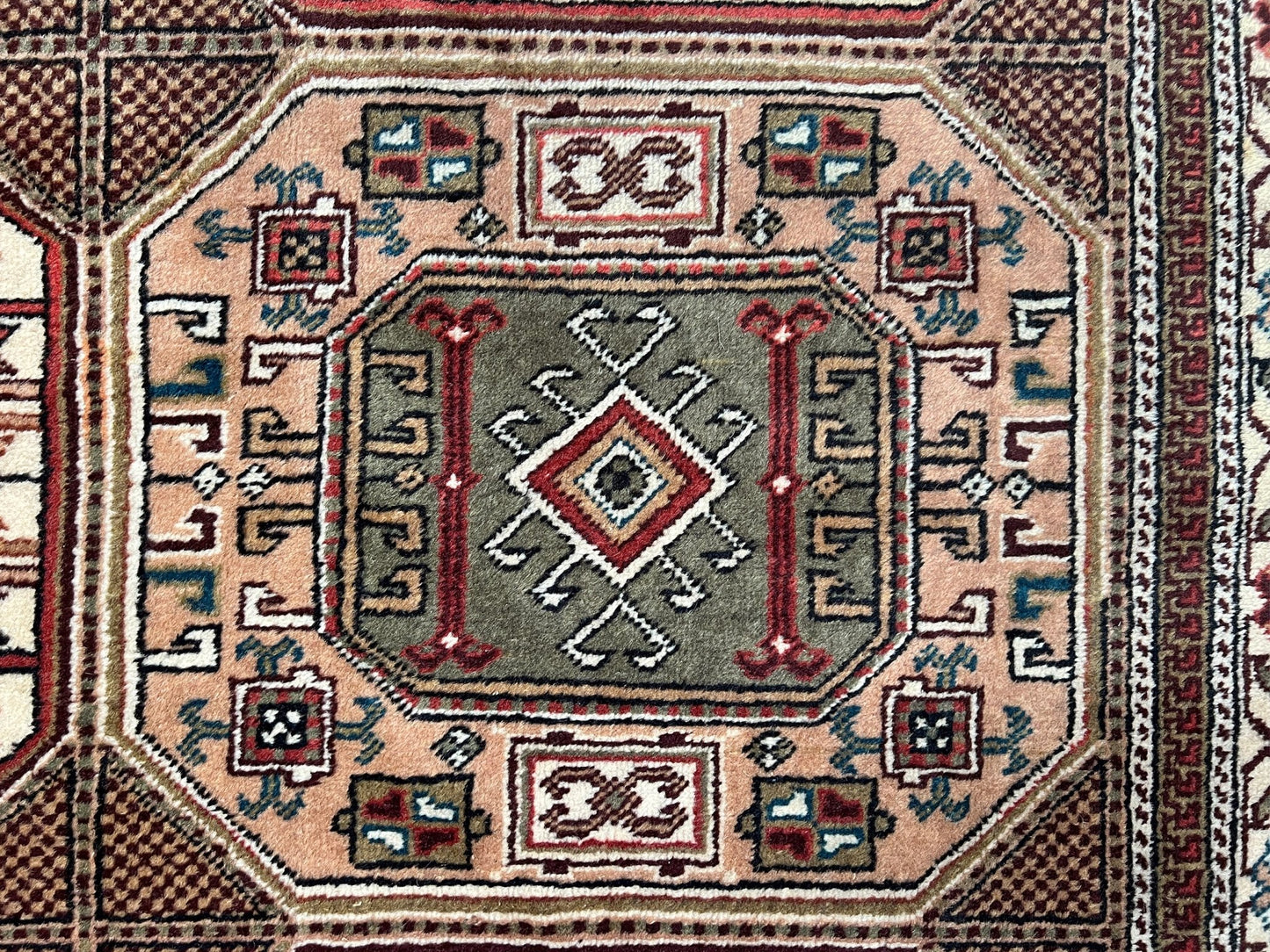 Kayseri geometric panel design turkish rug shop san francisco bay area. Handmade wool rug free shipping affordable rug.